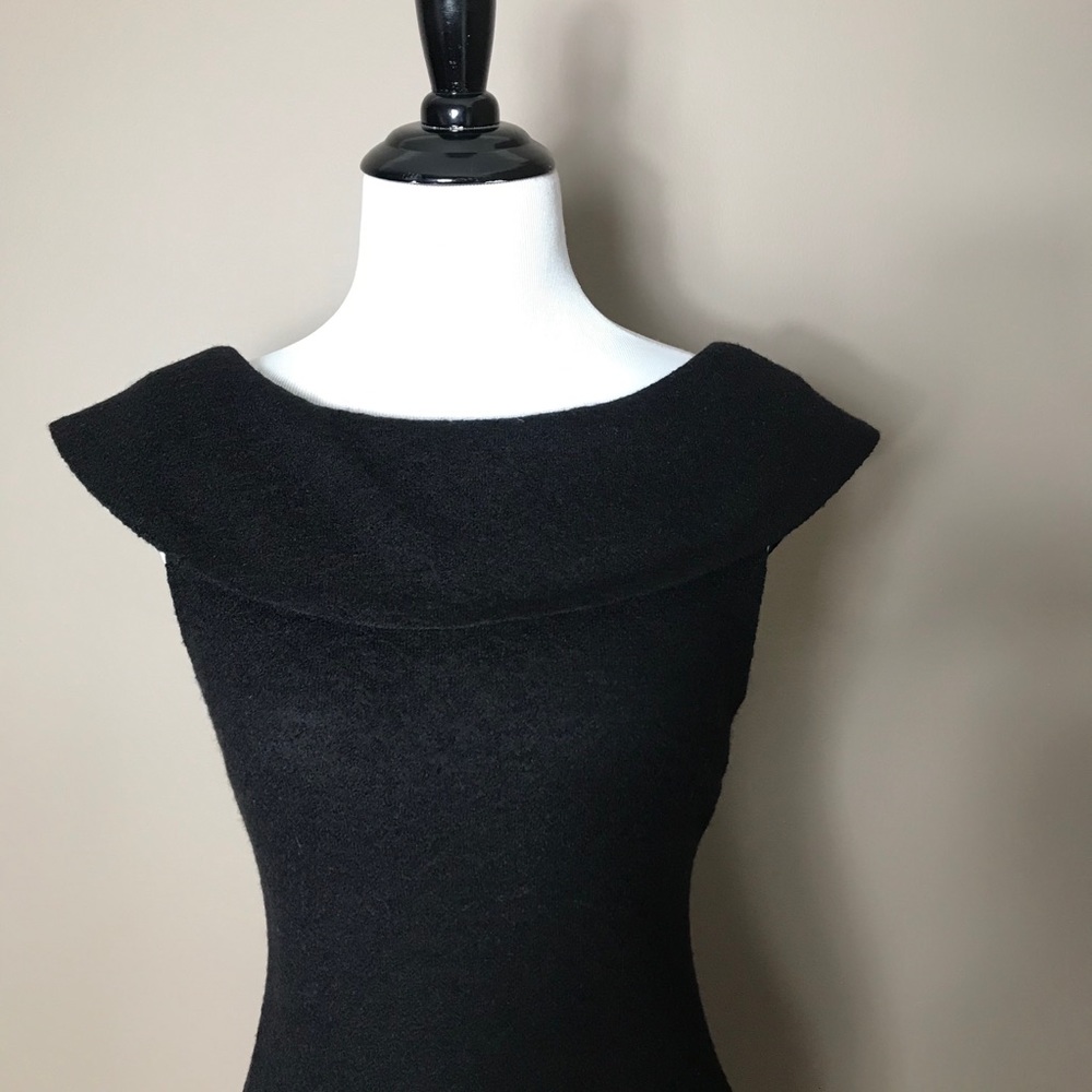 Banana Republice Black Wool Foldover Sheath Dress - Picture 5 of 9